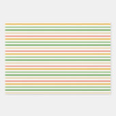 グリーンキュートBunniesストライプニュートラルベビーシャワー ラッピングペーパーシート (正面2)