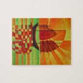 グリーンキュービスト海のジャンク抽象芸術 ジグソーパズル (横)