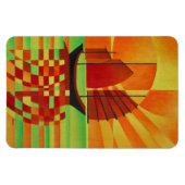 グリーンキュービスト海のジャンク抽象芸術 マグネット (横)