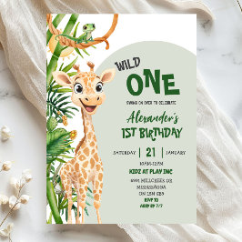 グリーンキリンWild Oneサファリファーストバースデー 招待状