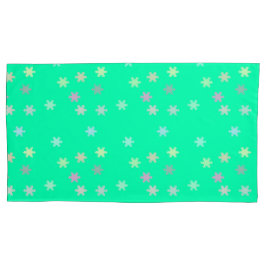 グリーンキングサイズ枕カバーの雪片（1ペア） 枕カバー