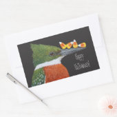 グリーンキングフィッシャーのハロウィンステッカー 長方形シール (封筒)