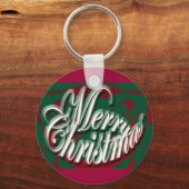 グリーンキーチェーンのメリークリスマス キーホルダー (正面)