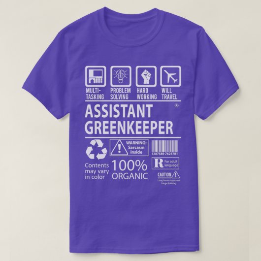 グリーンキーパー数々のタスクのアシスタント認定ジョブG Tシャツ (デザイン正面)