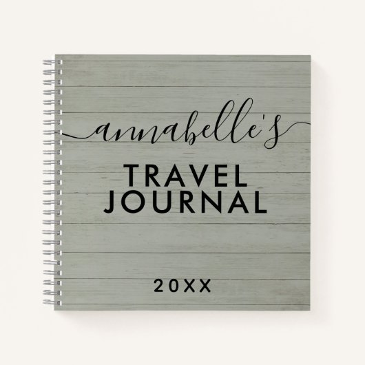 グリーンキ素朴ャンピングウッズRVトラベルジャーナル ノートブック (正面)