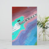 グリーンギター 便箋 (スタンド正面)