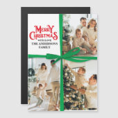 グリーンギフト包装家族写真コラージュクリスマス (正面/裏面)