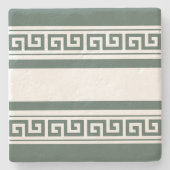 グリーンギリシャ鍵 ストーンコースター (正面)