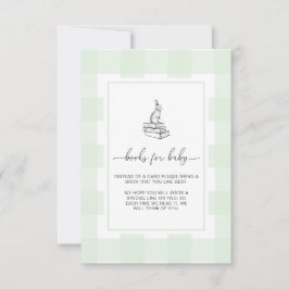 グリーンギンガムうさぎのブックリクエストカード 招待状