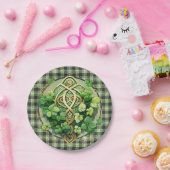 グリーンギンガムとケルトのトリスケレ ペーパープレート (パーティー)