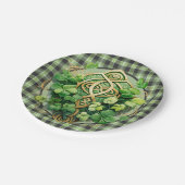 グリーンギンガムとケルトのトリスケレ ペーパープレート (アングル)