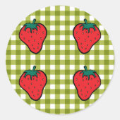 グリーンギンガムのイチゴ ラウンドシール (正面)
