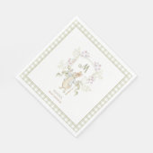 グリーンギンガムジェンダーピーターうさぎの赤ちゃんシャワー スタンダードランチョンナプキン (角)