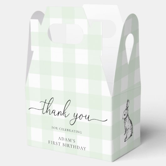 グリーンギンガムバニー誕生日サンキューオファーボックス フェイバーボックス (オープン)