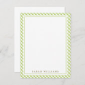 グリーンギンガムフラットサンキューノート 招待状 (正面/裏面)