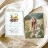 グリーンギンガムフレッシュオフザマーケットブライダルシャワー 招待状