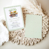 グリーンギンガムフレッシュオフザマーケットブライダルシャワー 招待状