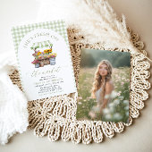 グリーンギンガムフレッシュオフザマーケットブライダルシャワー 招待状