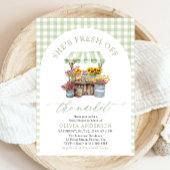 グリーンギンガムフレッシュオフザマーケットブライダルシャワー 招待状