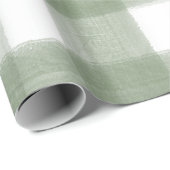 グリーンギンガムプレイド水彩写真クリスマス ラッピングペーパー (ロールコーナー)