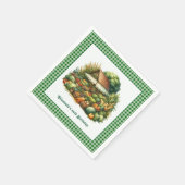 グリーンギンガムプロダムスタンド – 農家市場パーティー スタンダードカクテルナプキン (角)
