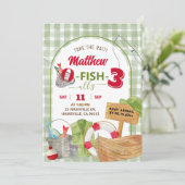 グリーンギンガムボーイ魚釣り誕生日 招待状 (スタンド正面)