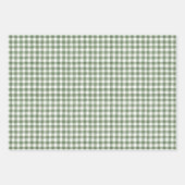 グリーンギンガムラッピング紙フラットシートセット3 ラッピングペーパーシート (正面)