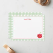 グリーンギンガムレッドアップル先生 ノートカード (正面/裏面インサイチュ)