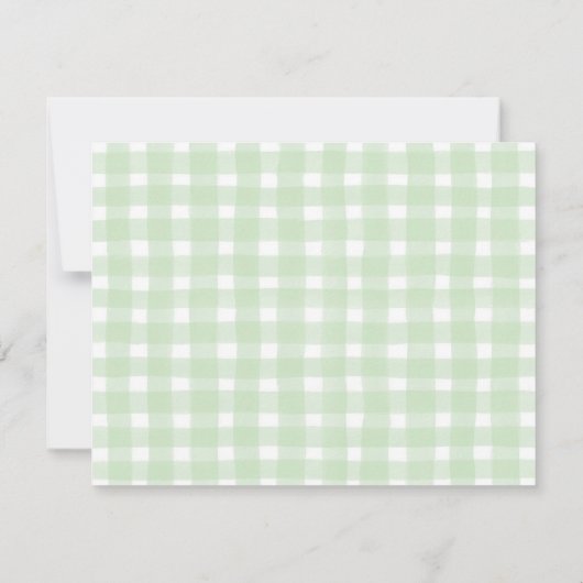 グリーンギンガムレッドアップル先生 ノートカード (裏面)