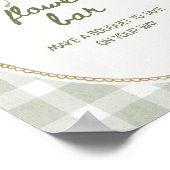 グリーンギンガムワイルドフラワーブーケフラワーバー ポスター (角)