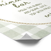 グリーンギンガムワイルドフラワーブーケミモザバー ポスター (角)