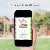 グリーンギンガム地元で育った市場の赤ちゃんシャワー 招待状