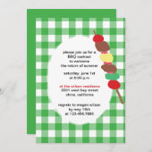 グリーンギンガム – bbqパーティの招待状 招待状 (正面/裏面)
