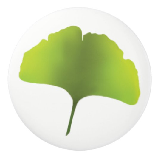 グリーンギンコの葉ノブ セラミックノブ (正面)