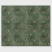 グリーンクイーンビー金ゴールドエレガントギフト ラッピングペーパー (フラット)