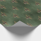 グリーンクイーンビー金ゴールドエレガントギフト ラッピングペーパー (角)