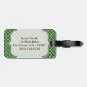 グリーンクォーターフォイルラティモノグラムラゲッジタグ ラゲッジタグ (裏面横)