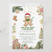 グリーンクッキージンジャーブレッドベイビーシャワー 招待状 (正面)