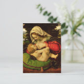 グリーンクッションのヴァージン, 1507-10 ポストカード (スタンド正面)