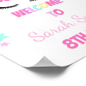 グリーンクラウドユニコーンウェルカムサイン ポスター (角)