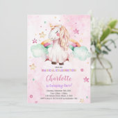 グリーンクラウドレインボーユニコーンカード 招待状 (スタンド正面)