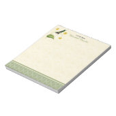 グリーンクラウン輝くハミングバード ノートパッド (回転)