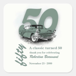 グリーンクラシックカーが50歳の誕生日を迎える スクエアシール