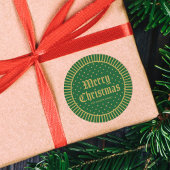 グリーンクラシッククリスマス装飾幾何学的メリークリスマス ラウンドシール