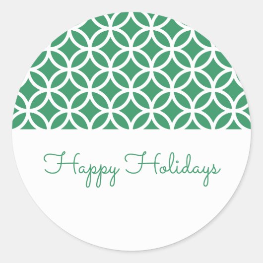 グリーンクラスダイアモンドホリデーステッカー ラウンドシール (正面)