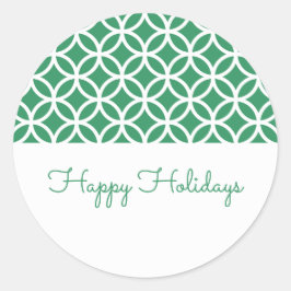 グリーンクラスダイアモンドホリデーステッカー ラウンドシール