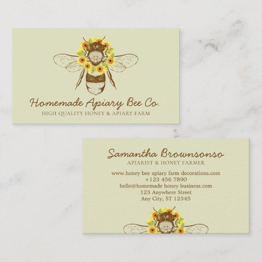グリーンクラスヒマワリフローラアピールハニービー 名刺 (正面/裏面)