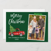 グリーンクラフトテープブラシスクリプトトラッククリスマス シーズンカード (正面/裏面)