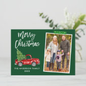 グリーンクラフトテープブラシスクリプトトラッククリスマス シーズンカード (スタンド正面)