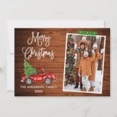 グリーンクラフトテープ書道クリスマストラックウッド シーズンカード (正面)